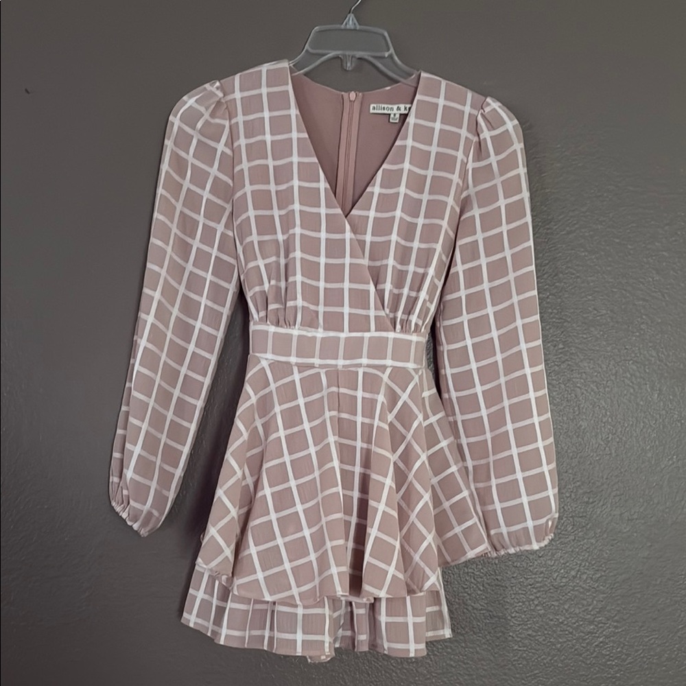 Allison & Kelly Checkered Peplum Romper